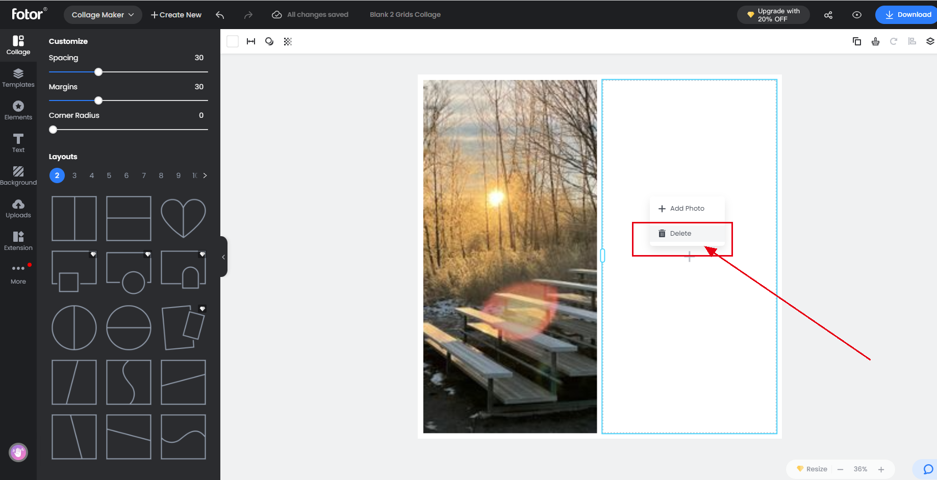 How to Add and Delete the Collage grids? – Fotor Help Center